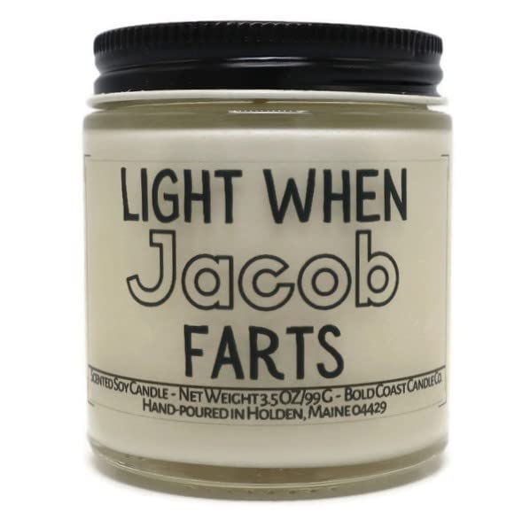 Light When Custom Name Farts Customized Soy Candle (Cinnamon Roll, 3.5 oz)