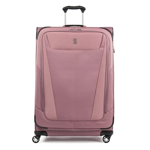 Travelpro Maxlite 5 Softside Expandable Checked Luggage with 4 Spinner Wheels, Lightweight Suitcase, Men and Women, Dusty Rose Pink, Checked Large 29-Inch