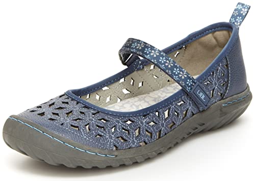 JBU by Jambu Women's Wildflower MJ Mary Jane Flat, Denim, 8