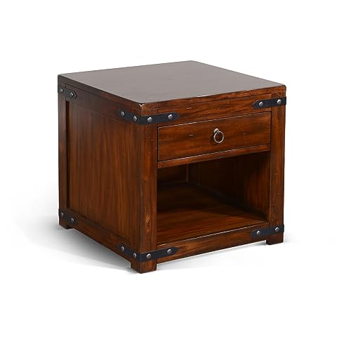 Sunny Designs Santa Fe 24' Traditional Wood End Table in Dark Chocolate