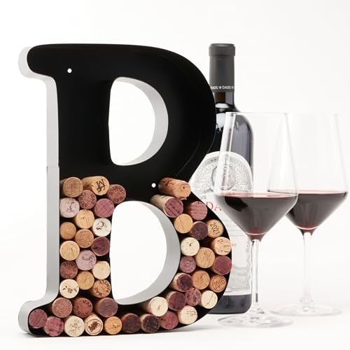 DECOMIL Wine Cork Holder (A-Z) (Letter B) | Decorative Wine Letters Cork Holder (B) | Wall Art Cork Holder Decor (B)