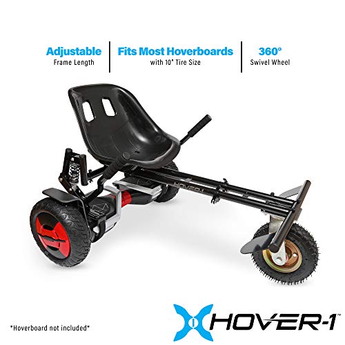 Hover-1 Beast Buggy Attachment | Compatible with All 10' Electric Hoverboards, Hand-Operated Rear Wheel Control, Adjustable Frame & Straps, Easy Assembly & Install