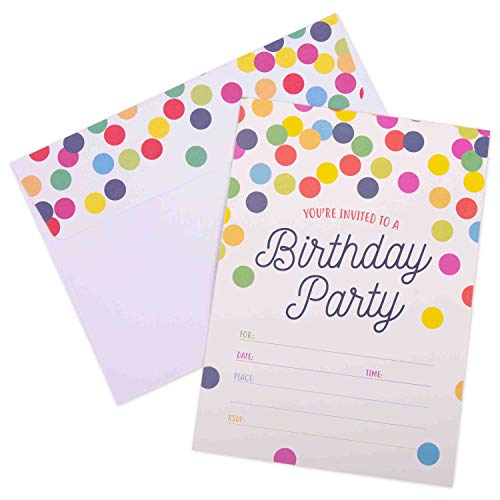 GSM Brands Invitations for Birthday Party - 20 Cards with Envelopes