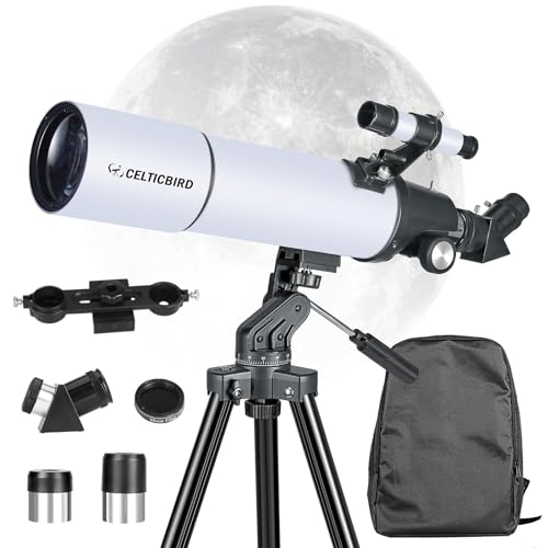 Celticbird Telescope for Adults High Powered, 80x600mm Travel Telescopes for Adults Astronomy, Beginners,Kids with AZ Mount, Backpack, Moon Filter, Phone Adapter