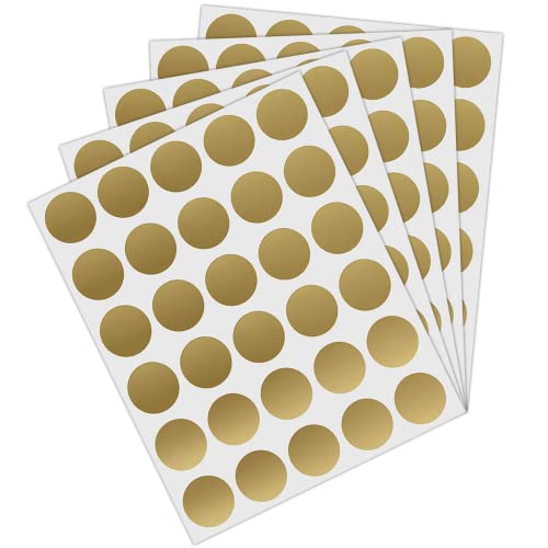 150 Pack Scratch Off Labels Stickers, 1' Round Circle Self-Adhesive Scratch Off Cards for DIY Scratch Off Reward Card (Gold)