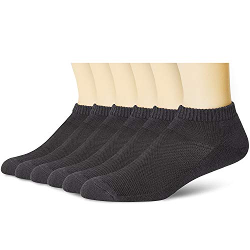 +MD Unisex Premium Bamboo Socks Super Soft Moisture wicking and Low-cut,6 Pack 6Black9-11