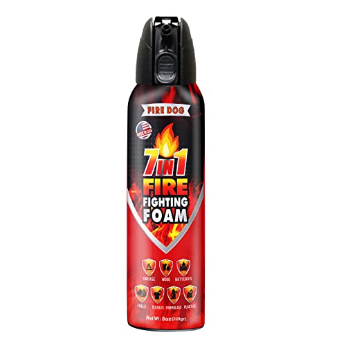 Fire Dog 7-in-1 Fire Spray – Safe, Fast, Easy - Tackle 7 types of fires in seconds - Best small fire spray for Kitchen, Home, Work - USA made with UL, NSF, patented non-toxic easy clean up formulation