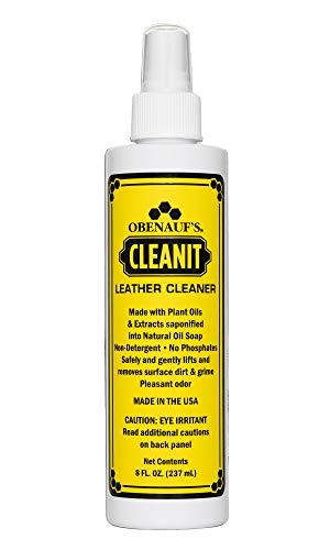 Obenauf's Cleanit Leather Cleaner - Natural Plant Oil Leather Cleaner for Boots, Furniture and Car Interior - Safe and Gentle Non-Detergent Oil Liquid Soap - Ready-to-use 8oz Spray Bottle