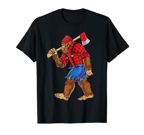 Bigfoot Lumberjack Men Funny Woodworking Sasquatch Lover T-Shirt