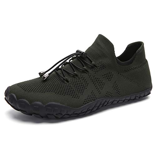 AUXDIQ Water Shoes Outdoor Quick Dry Unisex Sports Aqua Shoes for Beach Diving Snorkeling Surfing Mens Womens, Green, Size 10.5