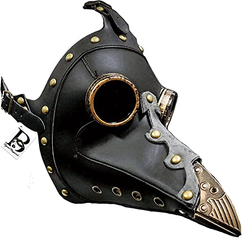 BEYOND MASQUERADE Plague Doctor Mask Long Nose Bird Masquerade Mask Steampunk Cosplay (Black)