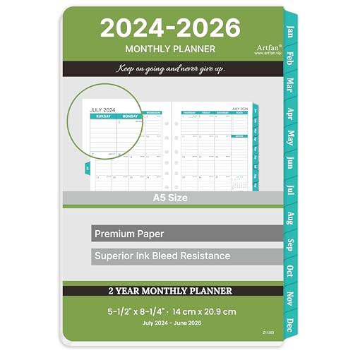 2024-2026 Monthly Planner Refills - Monthly Planner Refills 2024-2026 from JUL.2024 to JUN.2026, 5-1/2' x 8-1/2', A5 Planner Refills