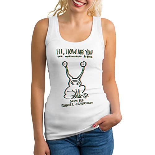 NEWCREATEES Women's Tank Top T-Shirt Daniel Singer Johnston Hi,How are You Crew Neck Vest Sleeveless Tees Summer Top White M