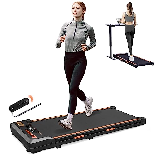 AIRHOT Under Desk Treadmill, Walking Pad 2 in 1 for Walking and Jogging, Portable Walking Treadmill with Remote Control Lanyard for Home/Office, 2.5HP Low-Noise Desk Treadmill in LED Display