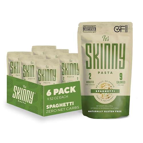 It’s Skinny Spaghetti — High Fiber & Gluten Free Spaghetti Pasta, Low Calorie Low Carb Vegan Pasta — Pre-Cooked Konjac Shirataki Noodles, Sugar Free, Keto & Paleo-Friendly (6-Pack)