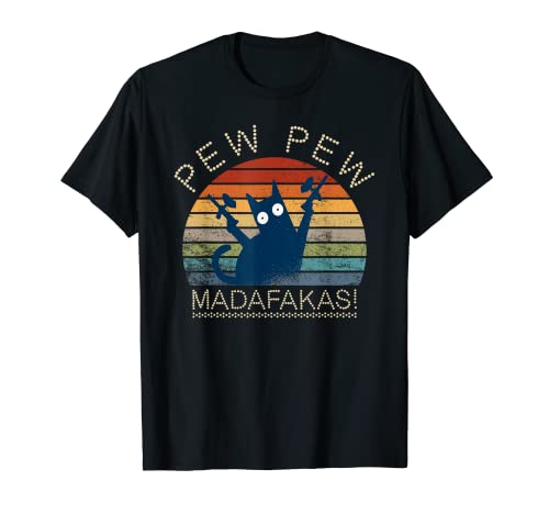 Paintball Cat Pew Pew Madafakas Crazy Cat Funny Paintball T-Shirt