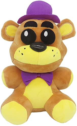 KEOGAU Golden Freddy Purple Hat (in Stock US) - Five Nights Freddy's - Fazbear Collectible Figure - F-N-A-F Nightmare Freddy Plush (Fredbear)/ 7' / Toys