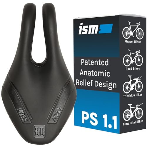 ISM PS 1.1 No Nose Bike Saddle - Noseless Bike Seat Designed for Triathletes, Time Trial Riders, and Road Racers - Patented Split Nose Bicycle Saddle Designed for Reduced Discomfort