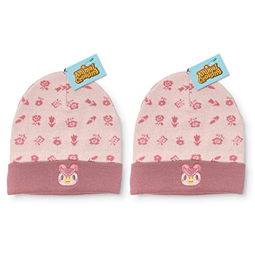 Controller Gear Authentic and Officially Licensed Animal Crossing: New Horizons - Celeste Floral Knit Beanie Foldover [2 Pack] - Not Machine Specific