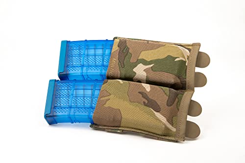 Blue Force Gear MOLLE Mag Pouches, Double Magazine Pouch, Airsoft Magazines Small Pouches - 6.5 x 5.5 x .13 Inches (Multicam Camo)