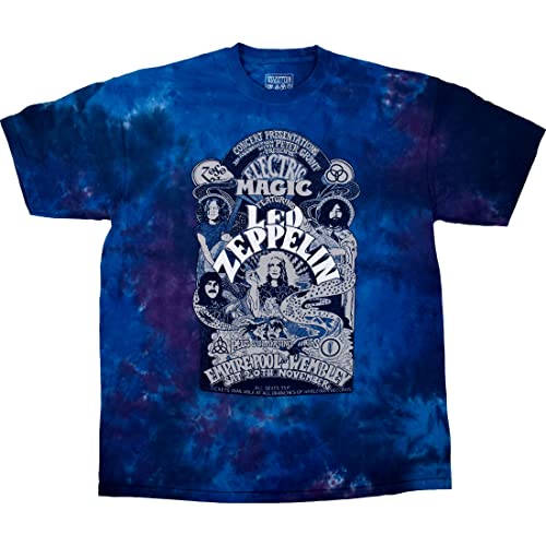 Liquid Blue Men's Standard Led Zeppelin Wembley 71 Electric Magic Empire Pool, Tie Dye, Large