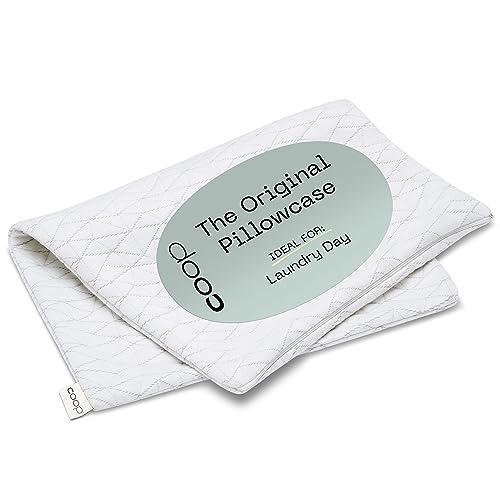 Coop Home Goods - The Original Pillow, Queen Size Pillow Case for Memory Foam Pillows, Breathable Ultra Soft Lulltra Fabric Cover with Zipper, Polyester/Rayon