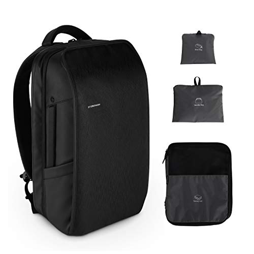 Sterkmann Expandable Carry on Backpack for men Overnight Weekender for Travel & Business Waterproof Fits 15' Laptop With Packing Cube, Shoe Pouch & Laundry Bag (20L-30L Capacity, 3 lbs)