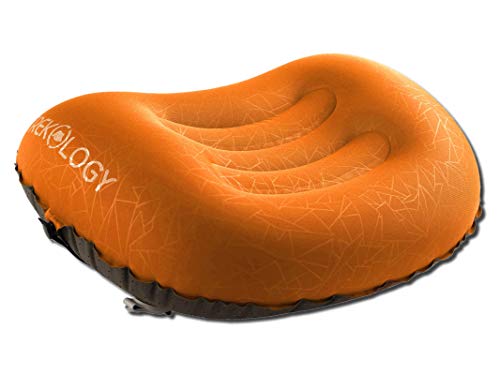 TREKOLOGY Ultralight Inflatable Camping Travel Pillow - ALUFT 2.0 Compressible, Compact, Comfortable, Ergonomic Inflating Pillows for Neck & Lumbar Support While Camp, Hiking, Backpacking