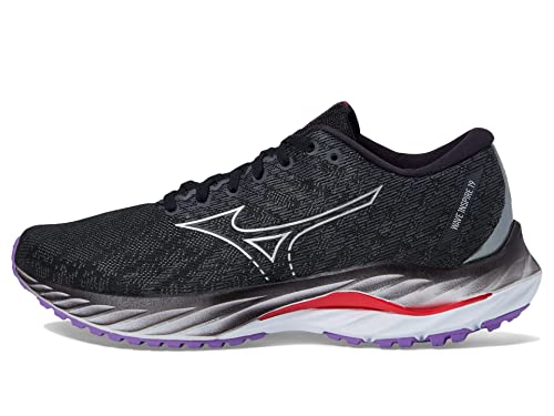 Mizuno Women's Wave Inspire 19 Running Shoe, Black/Silver, 9