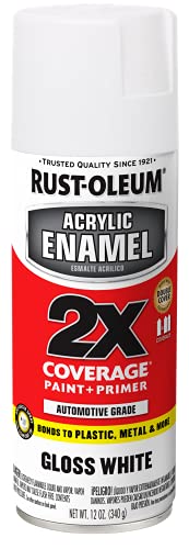 Rust-Oleum 271919 Acrylic Enamel 2X Spray Paint, 12 oz, Gloss White