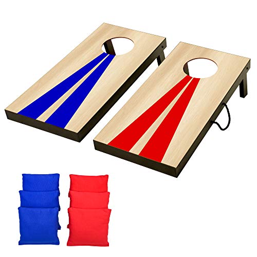 GoSports 2 ft x 1 ft Portable Size Cornhole Game Set with 6 Bean Bags - Great for Indoor & Outdoor Play (Choose Between Classic or Wood Designs)