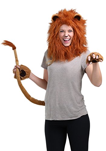 Fun Costumes Adult Deluxe Lion Kit Unisex, Lion Mane and Accessory Bundle, Halloween Animal Accessory Set for Men and Women