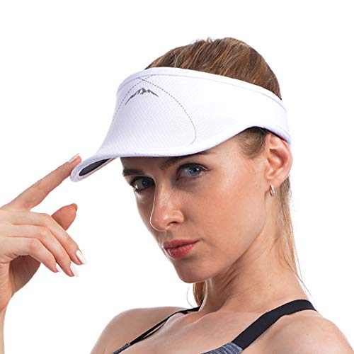 USHAKE Sun Visor Hat - Ultimate Protection and Comfort for Outdoor Activities - Golf Running Jogging Tennis Hiking White