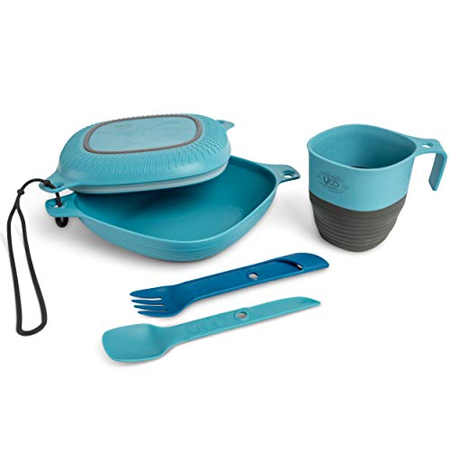 UCO 6-Piece Camping, Backpacking, Outdoor Kitchen Gear Mess Kit with Bowl, Plate, Camp Cup, and Switch Spork Utensil Set