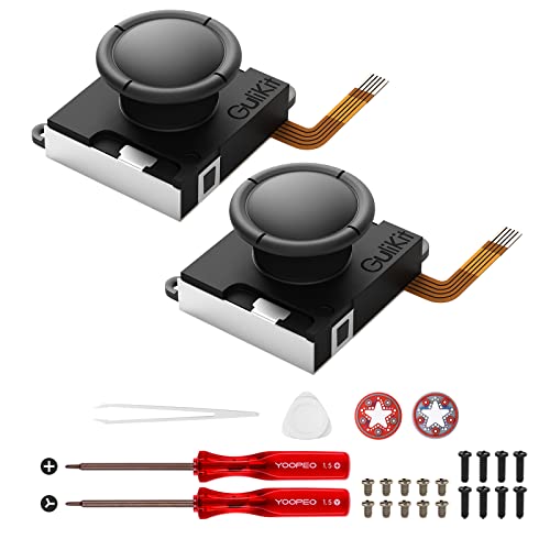 AKNES Gulikit Switch Joystick Replacement, No Drifting, Hall Effect Joystick for Switch Joycon, Switch OLED & Switch Lite, Include Repair Kit, Thumb Stick Cap (1 pair)