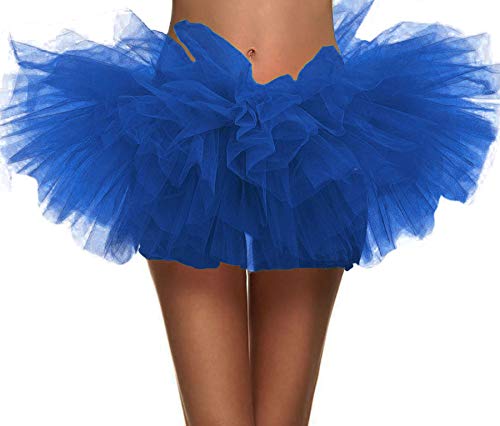 Blue Tutu Women Adult Dance Vintage 5 layer Ballet Tutu Skirt for Running and Races Adult Tutu, Royal Blue Tutu