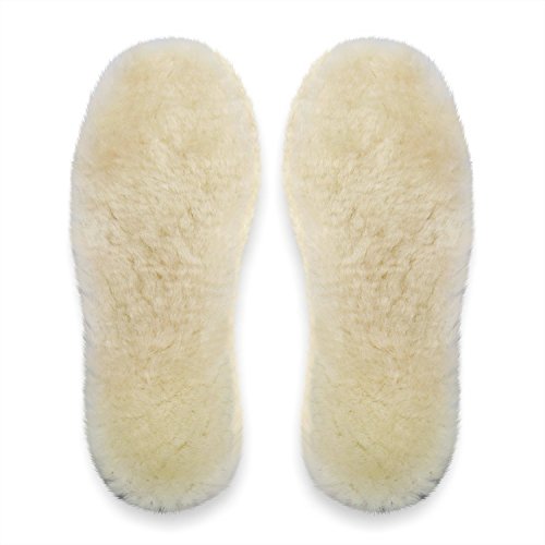 Happystep Genuine Sheepskin Insoles - Premium Lambswool and Sheepskin Top Layer, Felt Bottom for Ultimate Warmth, Comfort and Cushioning (Men 11)