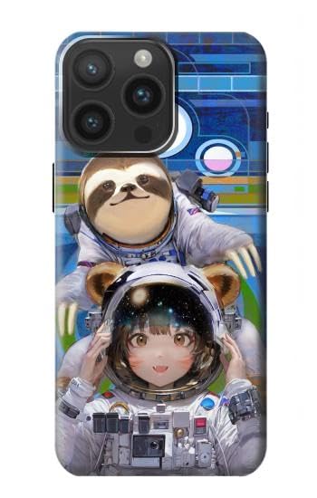 R3915 Raccoon Girl Baby Sloth Astronaut Suit Case Cover for iPhone 15 Pro Max