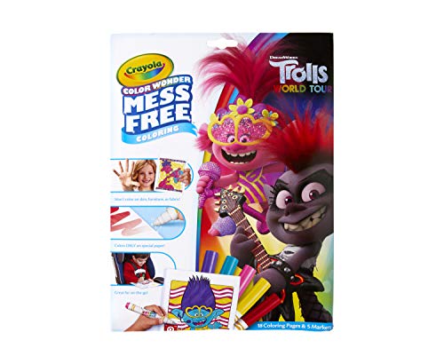 Crayola Trolls 2, Color Wonder Mess Free Coloring Pages & Markers, Gift for Kids, Age 3, 4, 5, 6