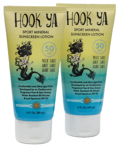 Hawaii Reef Compliant, Non-Nano Mineral Sunscreen 3oz Travel Size, (2) Pack 6oz Total, UVA/UVB Protection, Octinoxate & Oxybenzone Free, No Fragrance, Hawaii and Mexico Approved, Made in USA
