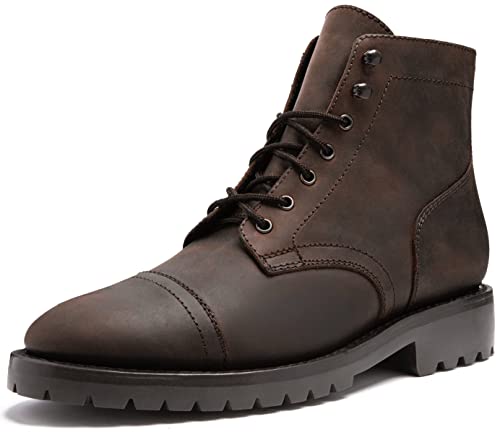 Thursday Boot Company Men’s Captain Lug Cap Toe Leather Boots, Tobacco, 8.5