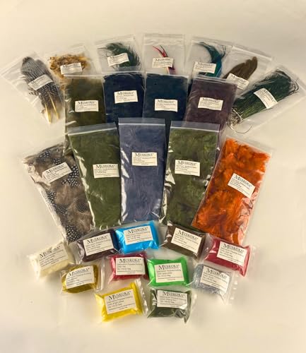 Fly Tying Material Feather and Dubbing Starter Kit