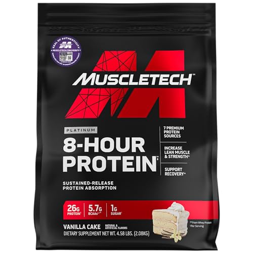 MuscleTech Phase8 Protein Powder | Whey & Casein Protein Powder | Slow Release 8-Hour Protein | Muscle Builder for Men & Women | Protein Powder for Muscle Gain | Vanilla, 4.58lbs