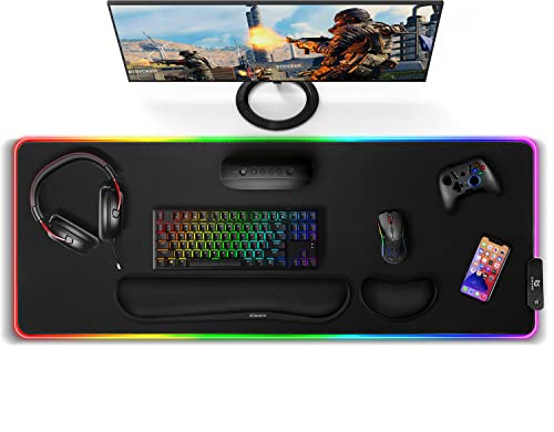 RGB Gaming Mouse Pad & Wrist Rest for Keyboad and Mouse Pad for Gaming,Office,Home