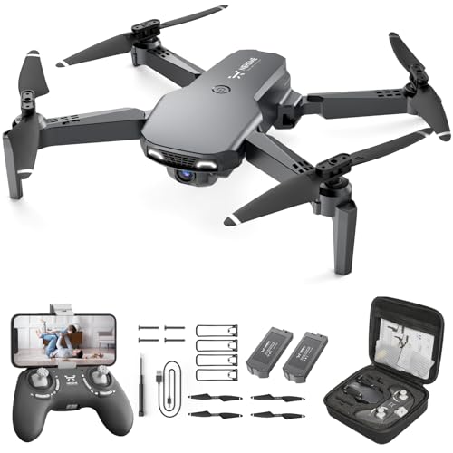 NEHEME NH525 Plus Foldable Drones with 1080P HD Camera for Adults, RC Quadcopter WiFi FPV Live Video, Altitude Hold, Headless Mode, One Key Take Off for Kids Beginners with 2 Batteries and Carry Case