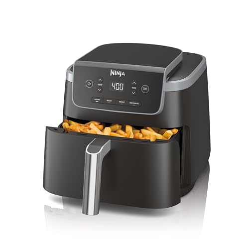 Ninja Air Fryer Pro 4-in-1 with 5 QT Capacity, Air Fry, Roast, Reheat, Dehydrate, Air Crisp Technology with 400F for hot, crispy results in just minutes, Nonstick Basket & Crisper Plate, Grey, AF141