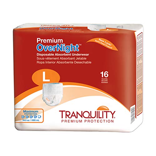 Tranquility Premium Overnight Disposable Absorbent Underwear (DAU) - LG - 64 ct