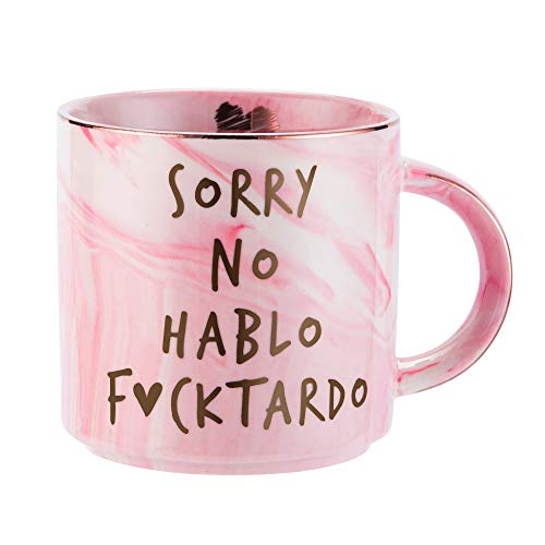 Hendson Gag Gifts for Women - Funny Sarcastic Novelty Gift for Friends, Coworkers, Boss, Employee, Adults - Birthday Mugs for Mom, Sister, BFF - Sorry No Hablo Fuctardo - 11.5oz Ceramic Cup