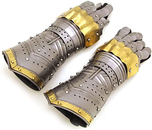 Medieval Warrior Brand Metal Gothic Knight Style Gauntlets Wearable Real Armor Gloves.