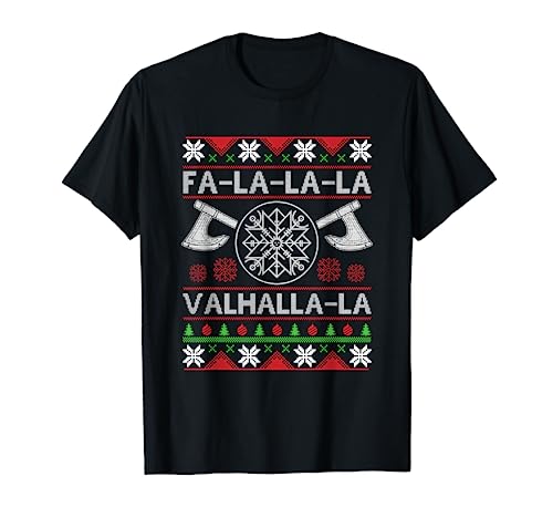 Fa-La-La-La Valhalla-La Viking God Ugly Christmas Design T-Shirt